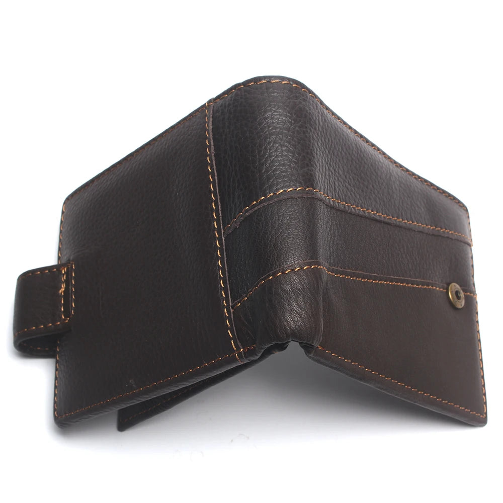 Men's RFID Blocking Bifold Wallet Oil Leather Retro Style
