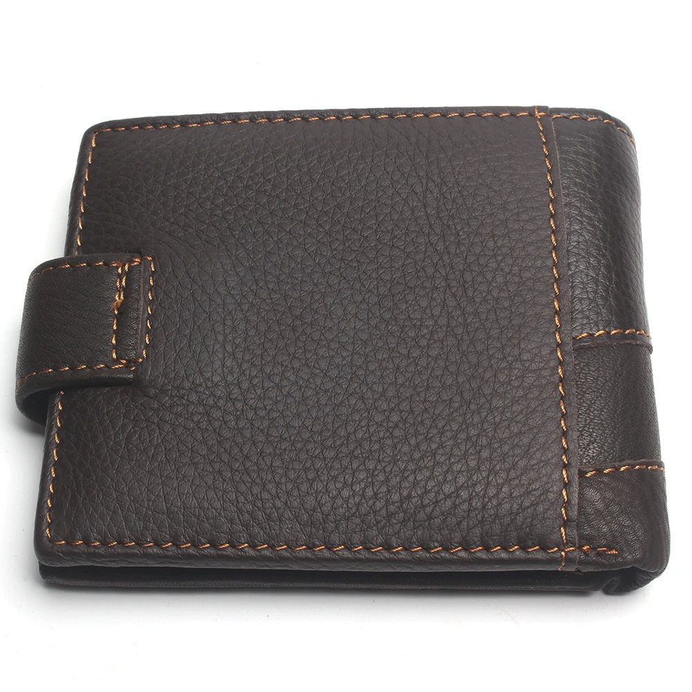 Men's RFID Blocking Bifold Wallet Oil Leather Retro Style