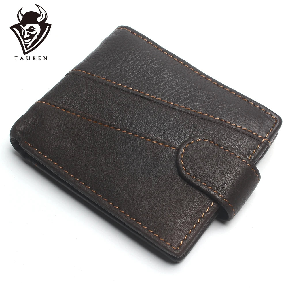 Men's RFID Blocking Bifold Wallet Oil Leather Retro Style
