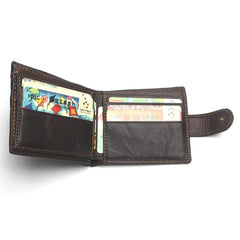 Men's RFID Blocking Bifold Wallet Oil Leather Retro Style