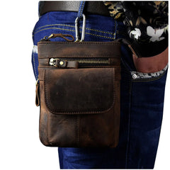 Leather Small Messenger Shoulder Bag for Men and Women