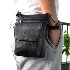 Leather Small Messenger Shoulder Bag for Men and Women