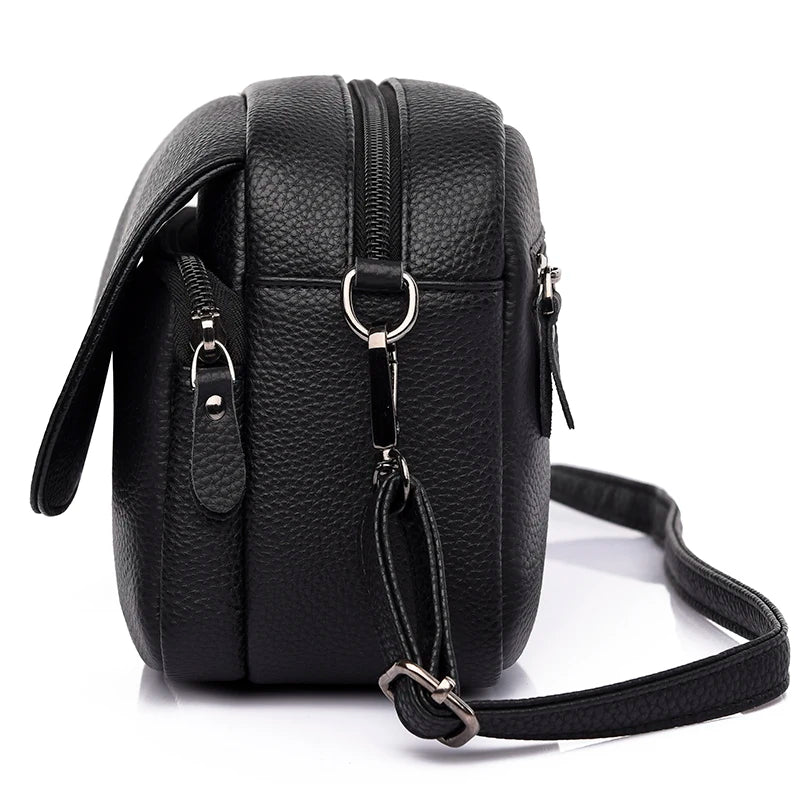 Real Cowhide Women's Messenger Bag Small Shoulder Crossbody Handbag