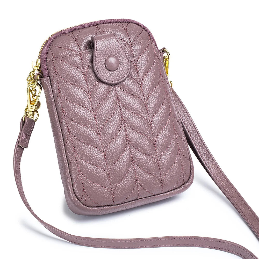 Real Cowhide Women's Phone Bag Small Shoulder Bag
