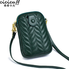 Real Cowhide Women's Phone Bag Small Shoulder Bag