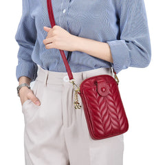 Real Cowhide Women's Phone Bag Small Shoulder Bag
