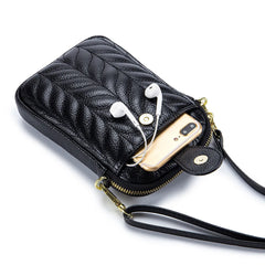 Real Cowhide Women's Phone Bag Small Shoulder Bag