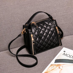 Leather Rhombus Handbags Wild Crossbody Handbag Large Capacity Bucket Bag