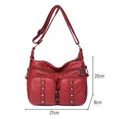 Leather Crossbody Bags for Women Handbags Multi-pocket Messenger