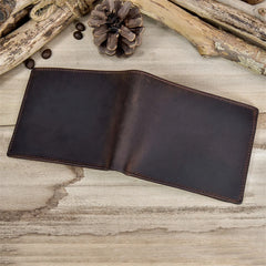 RFID Leather Short Wallet Men's Purse Crazy Horse Cowhide