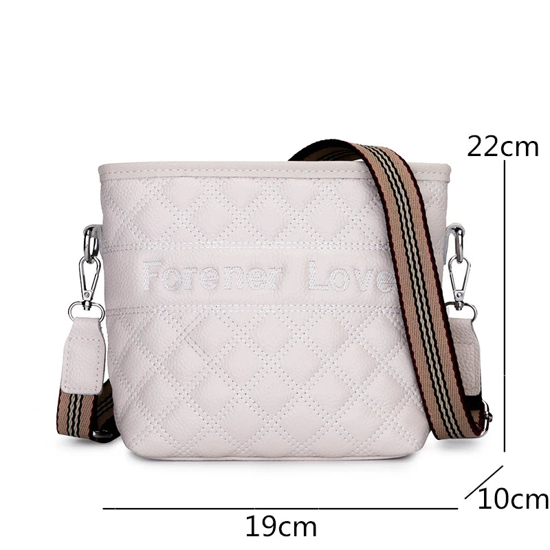 Leather Shoulder Bag Designers Women Handbag Female Bucket Bag Soft Natural Skin