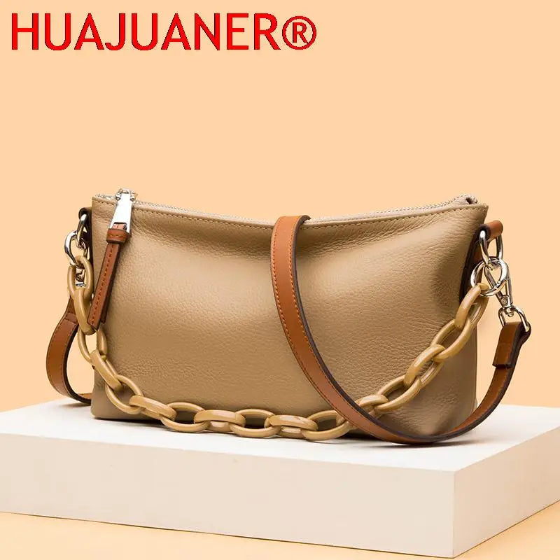Leather Shoulder Bags For Women Chain High Capacity Ladies Handbags
