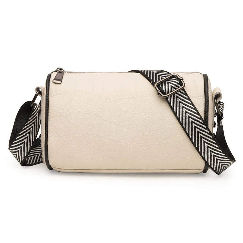 High Stone Pattern Leather Shoulder Bag for Women