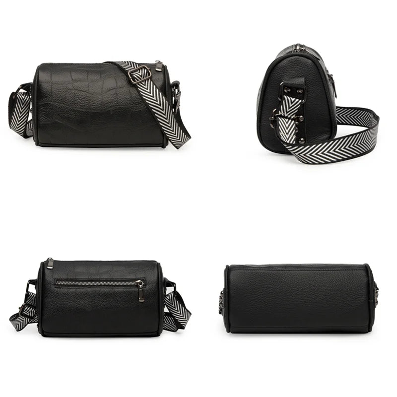 High Stone Pattern Leather Shoulder Bag for Women