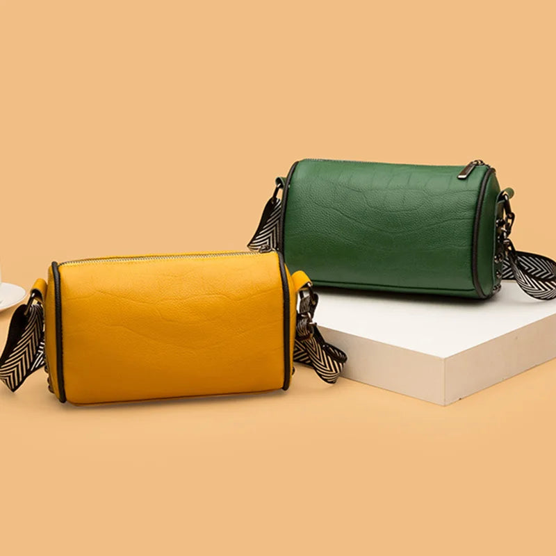 High Stone Pattern Leather Shoulder Bag for Women