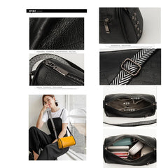 High Stone Pattern Leather Shoulder Bag for Women