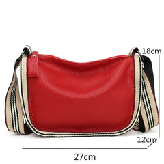 Leather Tote Bag Cowhide Women Handbags Shoulder Bags Wide Strap Messenger Bag