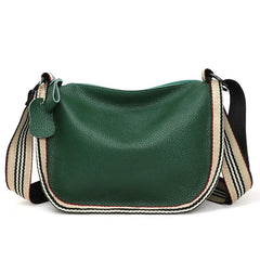 Leather Tote Bag Cowhide Women Handbags Shoulder Bags Wide Strap Messenger Bag