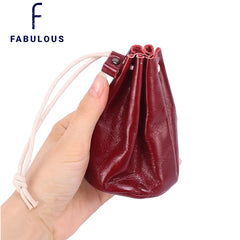 Vintage Leather Coin Purse Mini Wallet for Women