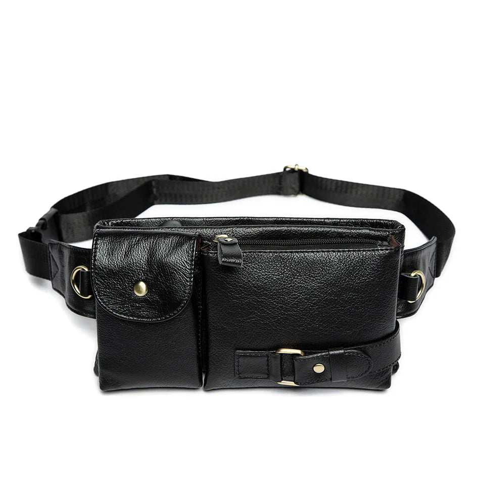 Leather Waist Bag Men'S Leather Men Waist Bag Heuptas Belt Bag Bolso De Cintura