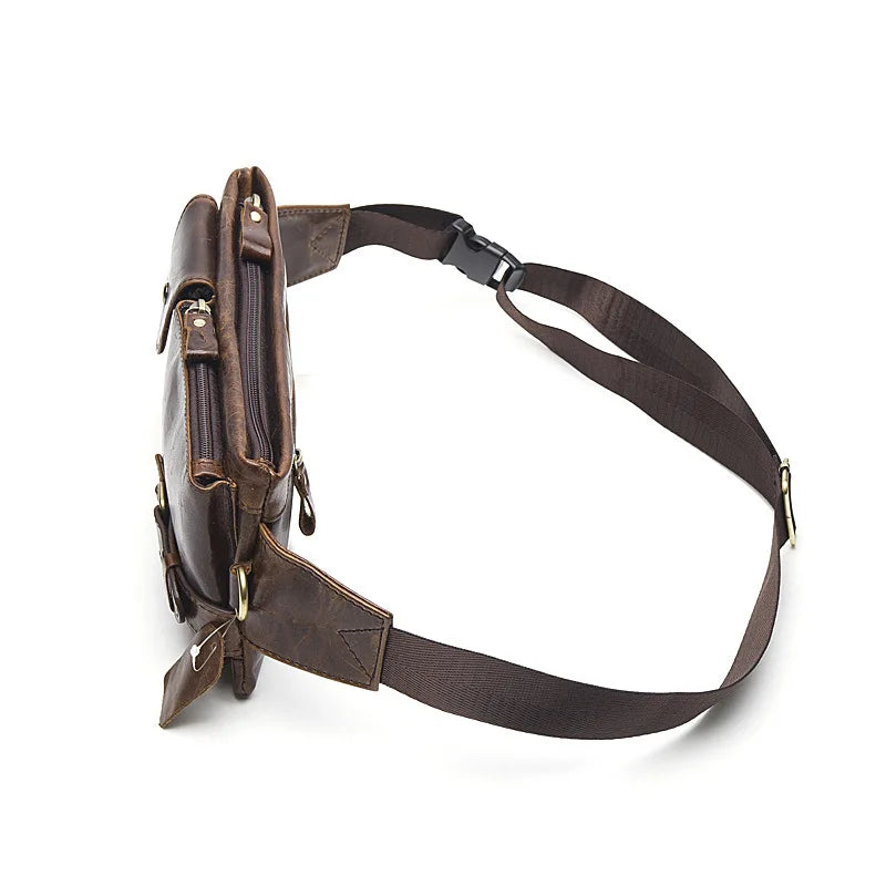 Leather Waist Bag Men'S Leather Men Waist Bag Heuptas Belt Bag Bolso De Cintura