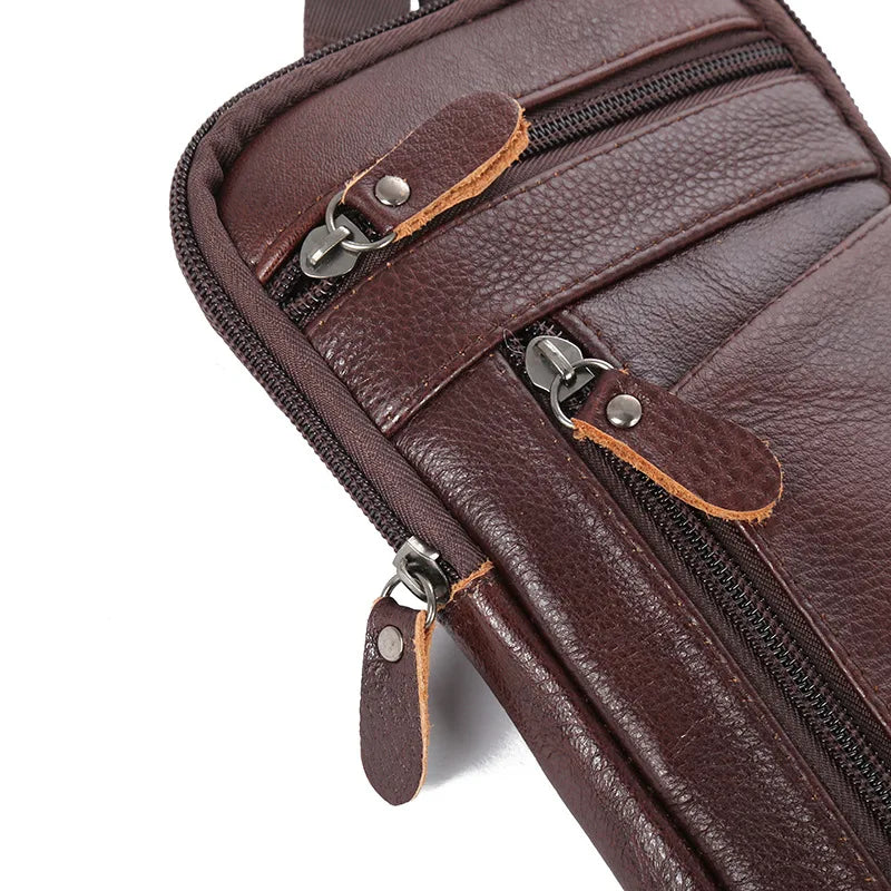 Leather Waist Packs Pocket Men's CellPhone Bags Man Sports Cross Shoulder Belt B