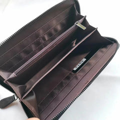 Leather Weave Men Clutch Bag Long Cell Phone Wallet Business Women Clutch Purse