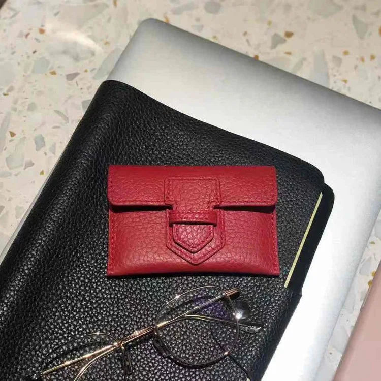 Leather Women Card Wallet Small Purse Business Holders Slim Purse