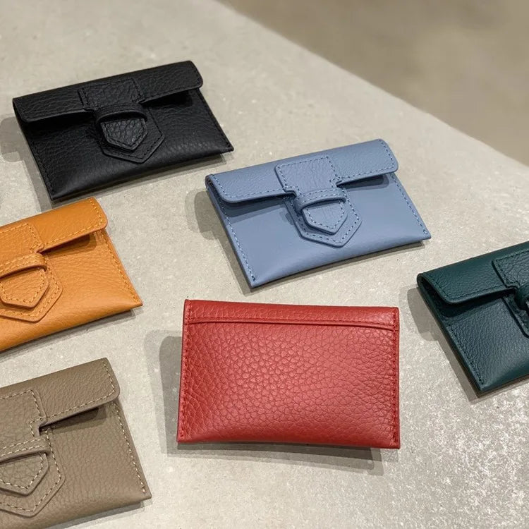 Leather Women Card Wallet Small Purse Business Holders Slim Purse