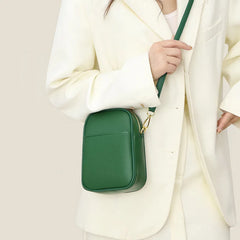 Solid Cow Leather Women Crossbody Bag Small Purse Bag