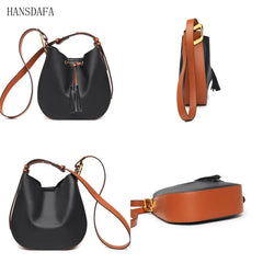 Leather Women Handbag Totes High Shoulder Bag Tassel