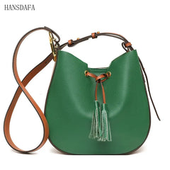 Leather Women Handbag Totes High Shoulder Bag Tassel