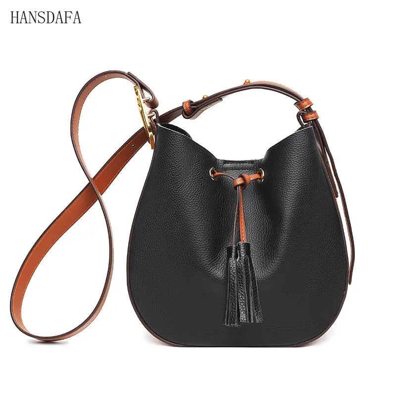 Leather Women Handbag Totes High Shoulder Bag Tassel