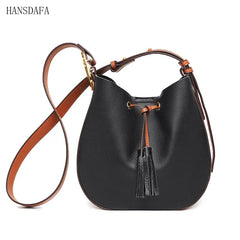 Leather Women Handbag Totes High Shoulder Bag Tassel