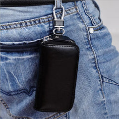 Leather Key Wallets Zipper Key Bag Housekeeper Pouch Purse Keychain