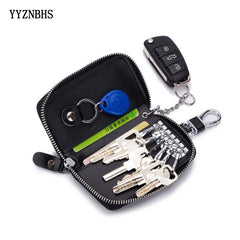 Leather Key Wallets Zipper Key Bag Housekeeper Pouch Purse Keychain