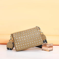 Leather Women's Bag Diamond Shoulder Bags 100% Cowhide Ladies Handbag