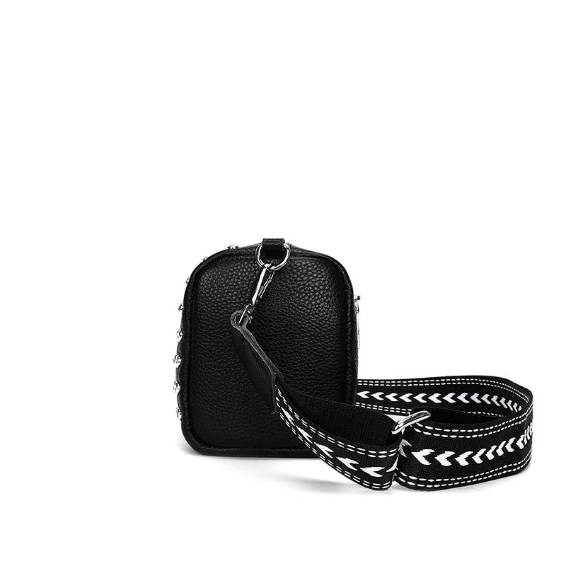 Leather Women's Bag Diamond Shoulder Bags 100% Cowhide Ladies Handbag