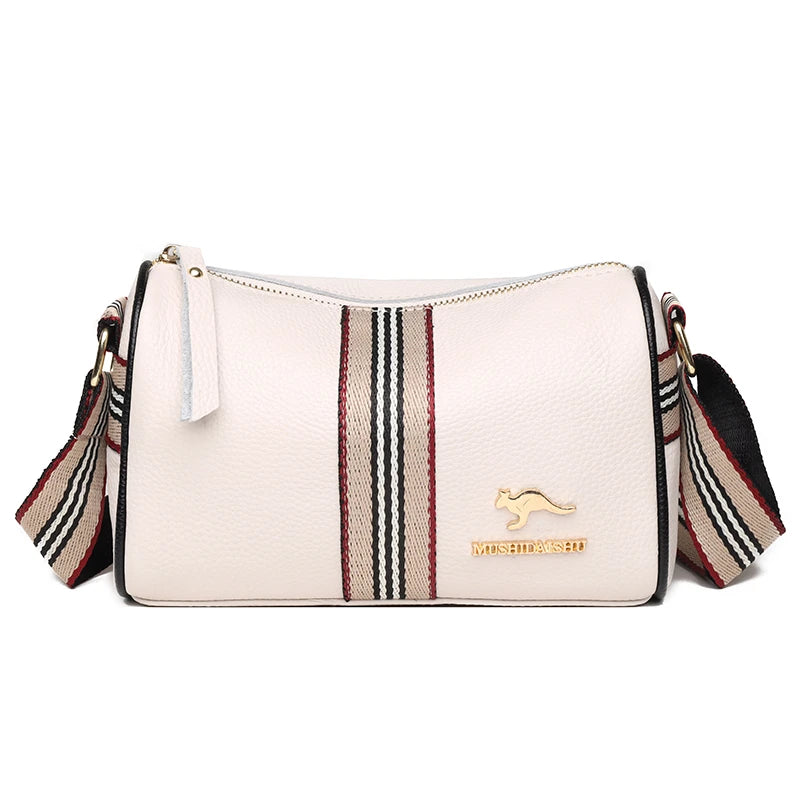 Solid Cow Leather Shoulder Crossbody Bags For Women Small Female Tote Purse