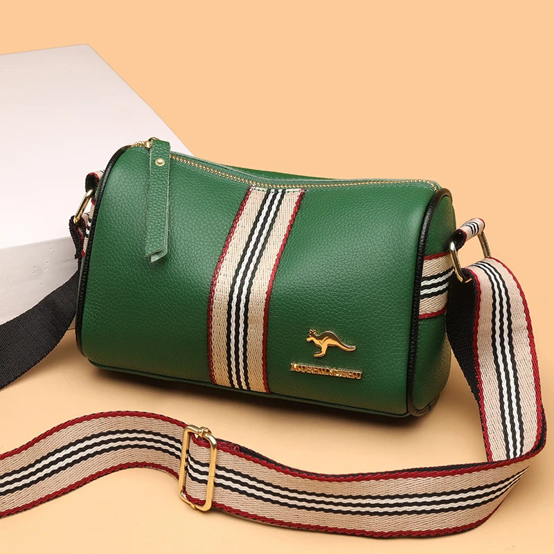 Solid Cow Leather Shoulder Crossbody Bags For Women Small Female Tote Purse