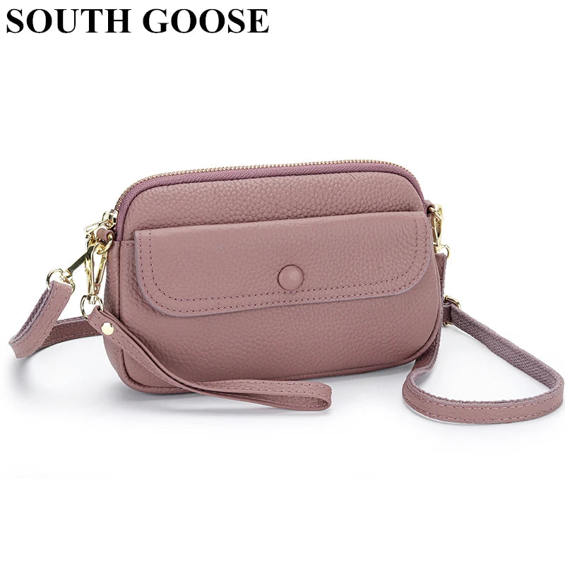 Leather Women's Shoulder Bags Ladies Daily Messenger Bags Female Cellphone Cross
