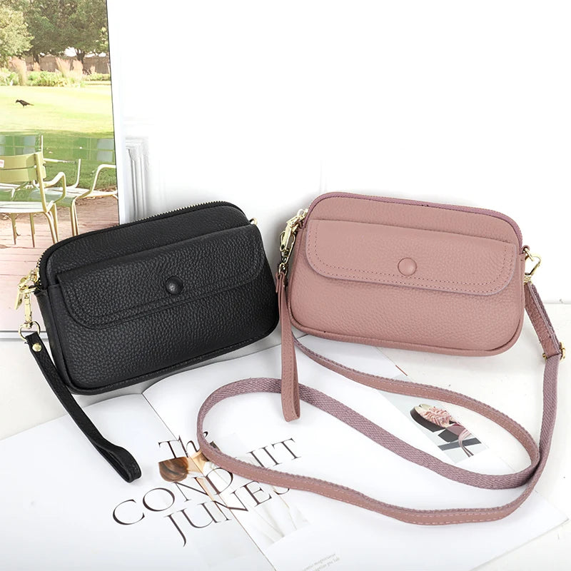 Leather Women's Shoulder Bags Ladies Daily Messenger Bags Female Cellphone Cross