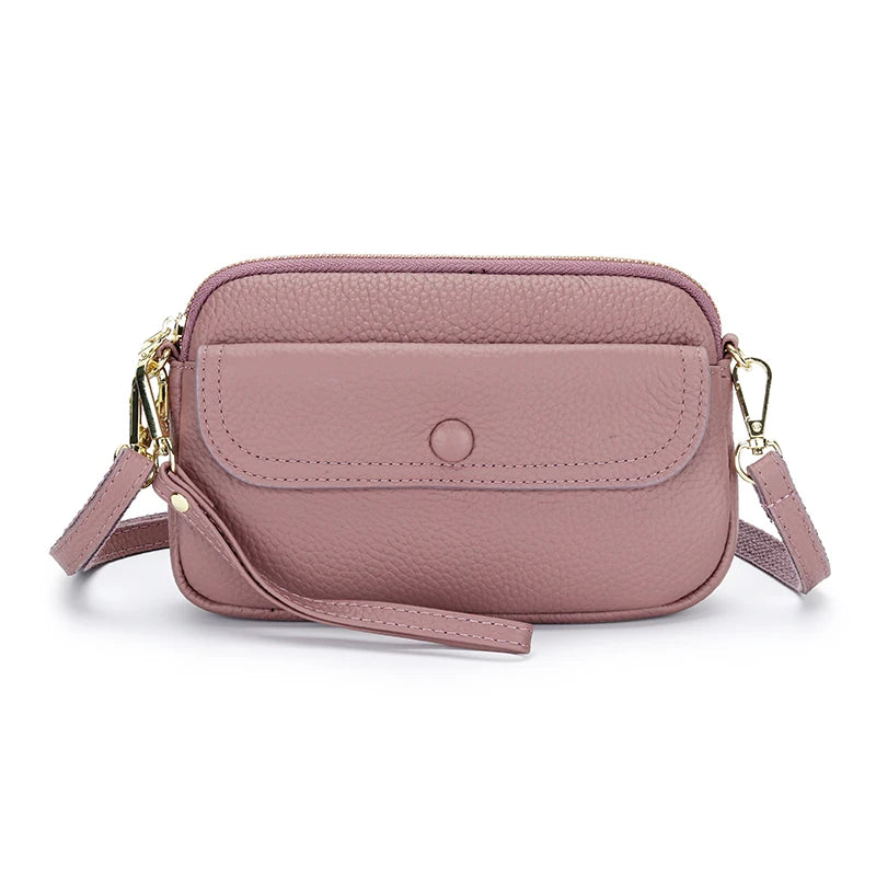 Leather Women's Shoulder Bags Ladies Daily Messenger Bags Female Cellphone Cross