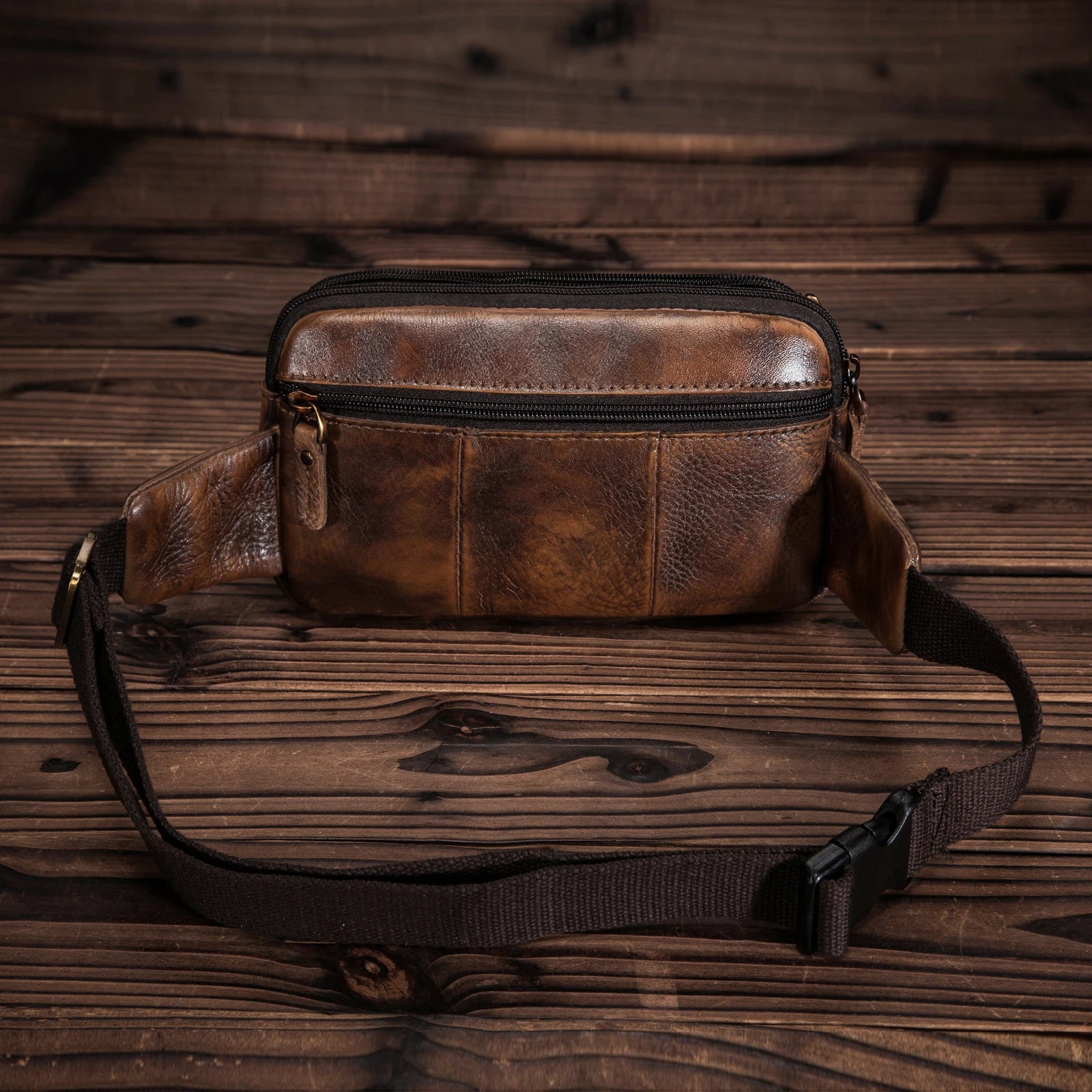 Casual Leather Men Waist Belt Bag Chest Pack Sling Bag