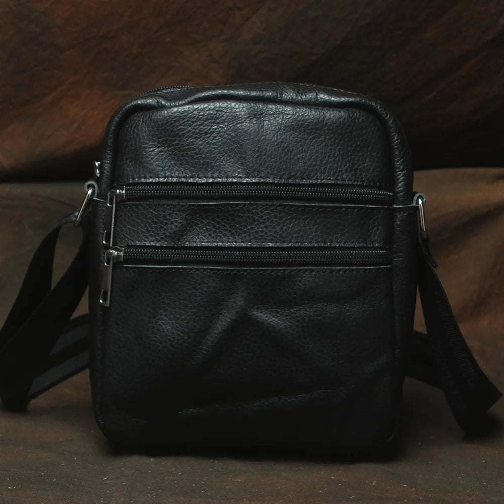 Men's Leather Messenger Bag Casual Crossbody Shoulder Bag