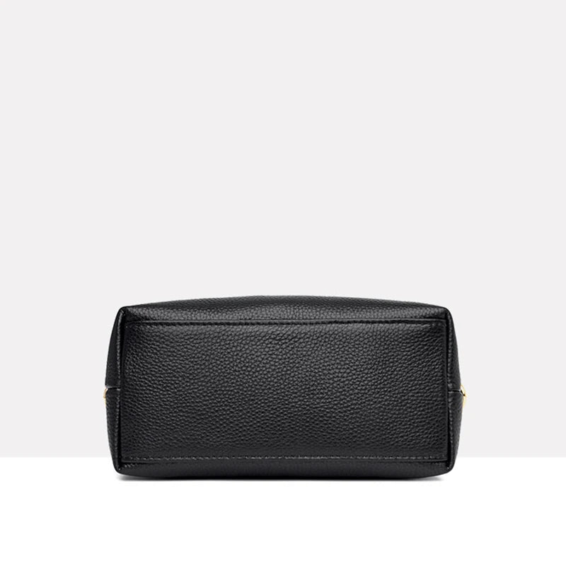 Leather Women Wide Shoulder Strap Cross-body Bag Cowhide Single Shoulder Ba