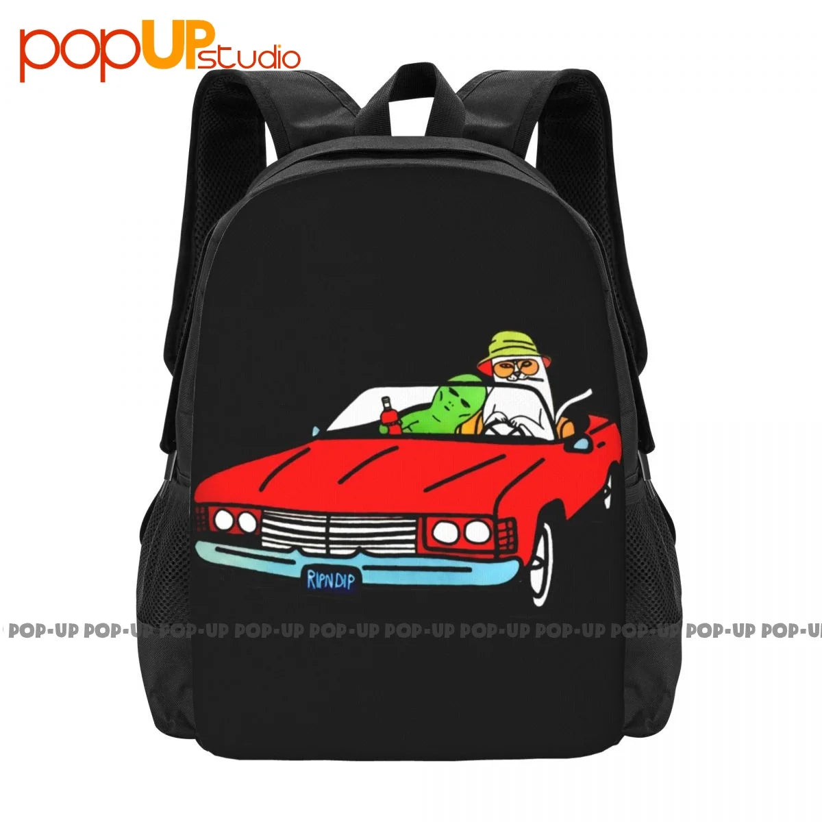 Cat Dip Fear Loathing Backpack Large Capacity Art Print Storage Bag