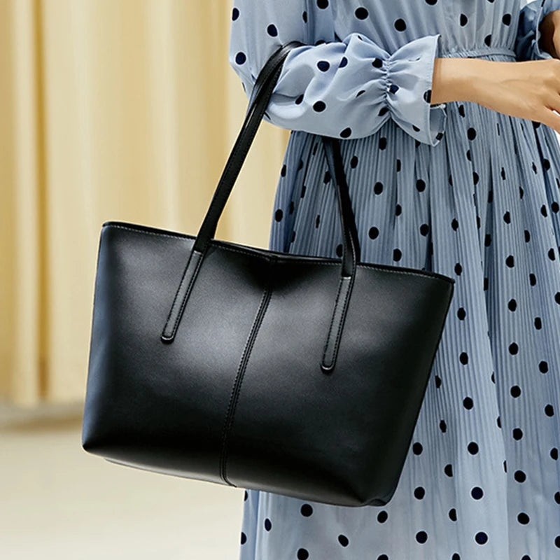 Soft Leather Handbags Vintage Shoulder Tote Bag Ladies Large Capacity Purse Bags