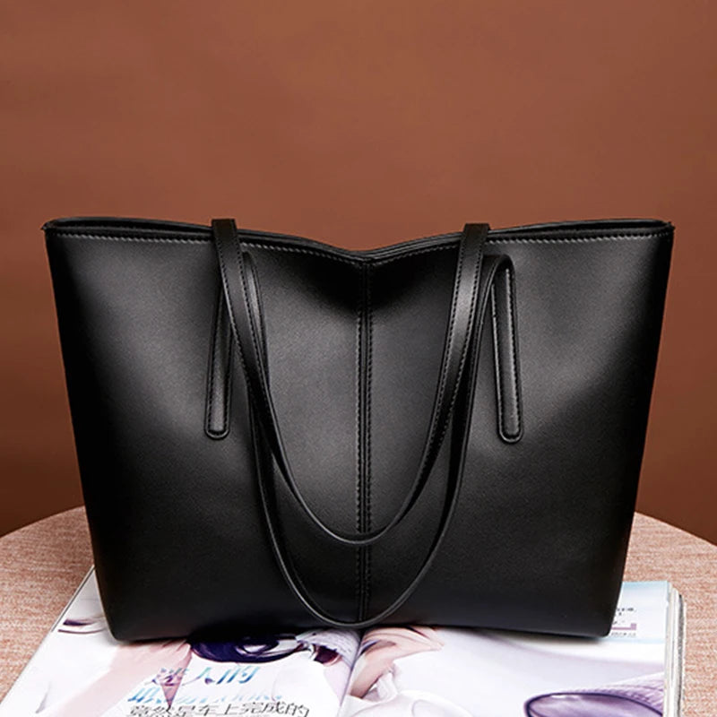 Soft Leather Handbags Vintage Shoulder Tote Bag Ladies Large Capacity Purse Bags