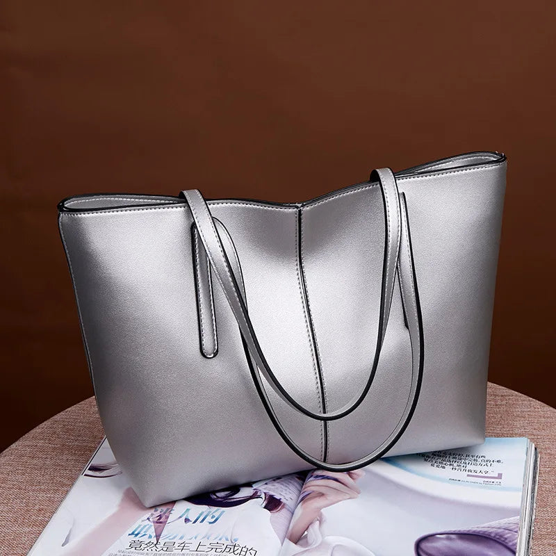 Soft Leather Handbags Vintage Shoulder Tote Bag Ladies Large Capacity Purse Bags